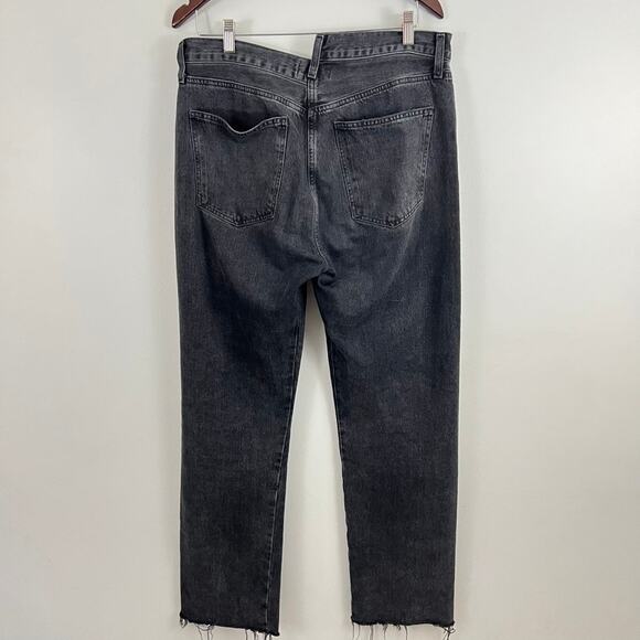 Agolde Criss Cross Straight Jeans Black Women Size 30 - Picture 3 of 11